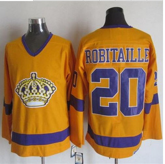 Los Angeles Kings #20 Luc Robitaille Yellow Purple CCM Throwback Stitched NHL Jersey Los Angeles Kings #20 Luc Robitaille Yellow Purple CCM Throwback Stitched NHL Jersey
