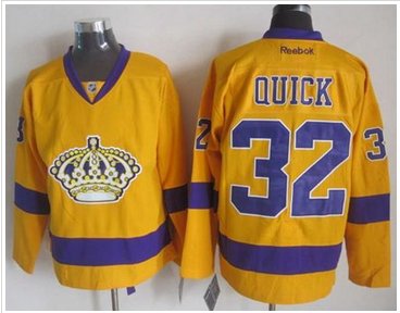 Los Angeles Kings #32 Jonathan Quick Gold Alternate Stitched NHL Jersey Los Angeles Kings #32 Jonathan Quick Gold Alternate Stitched NHL Jersey