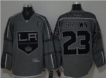 Los Angeles Kings #23 Dustin Brown Charcoal Cross Check Fashion Stitched NHL Jersey Los Angeles Kings #23 Dustin Brown Charcoal Cross Check Fashion Stitched NHL Jersey