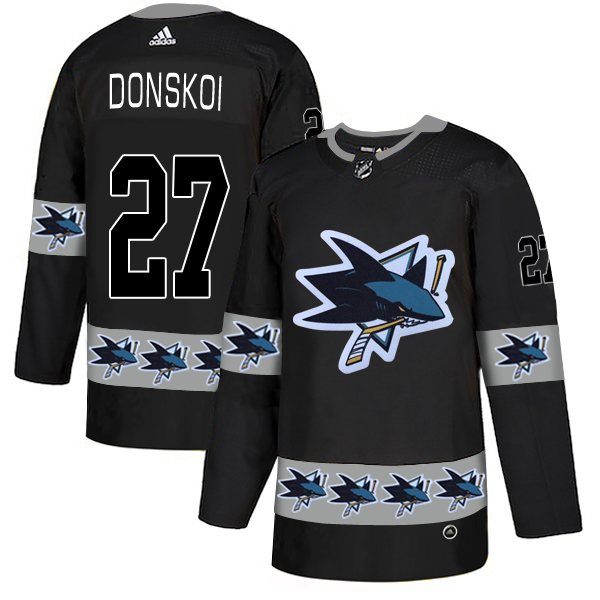 Sharks 27 Joonas Donskoi Black Team Logos Fashion Adidas Jersey Sharks 27 Joonas Donskoi Black Team Logos Fashion Adidas Jersey