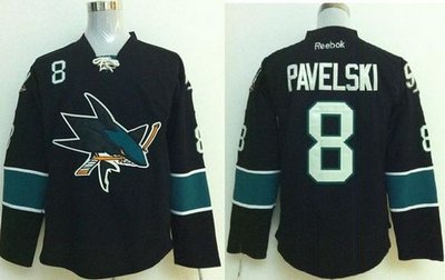 San Jose Sharks #8 Joe Pavelski Stitched Black NHL Jersey