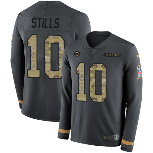 Nike Dolphins #10 Kenny Stills Anthracite Salute to Service Youth