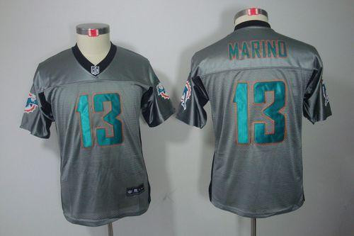 Nike Dolphins #13 Dan Marino Grey Shadow Youth Stitched NFL Elite Jersey Nike Dolphins #13 Dan Marino Grey Shadow Youth Stitched NFL Elite Jersey