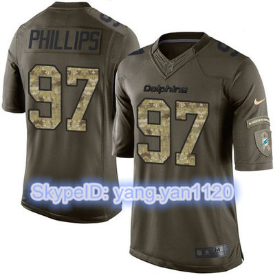 Nike Dolphins #97 Jordan Phillips Green Youth Stitched NFL Limited Salute to Service Jersey