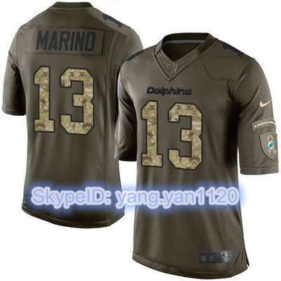 Nike Dolphins #13 Dan Marino Green Youth Stitched NFL Limited Salute to Service Jersey