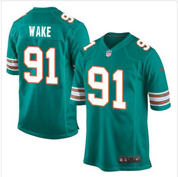 Youth Nike Miami Dolphins #91 Cameron Wake Aqua Green Alternate Stitched NFL Elite Jersey Youth Nike Miami Dolphins #91 Cameron Wake Aqua Green Alternate Stitched NFL Elite Jersey