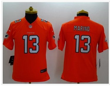 Youth NEW Dolphins #13 Dan Marino Orange Alternate NFL Limited Jersey Youth NEW Dolphins #13 Dan Marino Orange Alternate NFL Limited Jersey