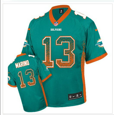 Youth NEW Dolphins #13 Dan Marino Aqua Green NFL Elite Drift Fashion Jersey