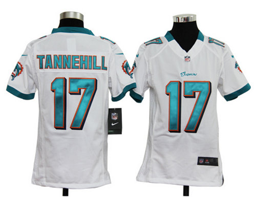 Youth Nike NFL Miami Dolphins 17 Ryan Tannehill White Jerseys