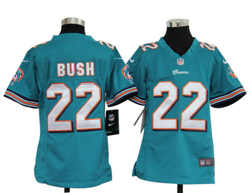 Youth Nike NFL Miami Dolphins 22 Reggie Bush Green Jerseys
