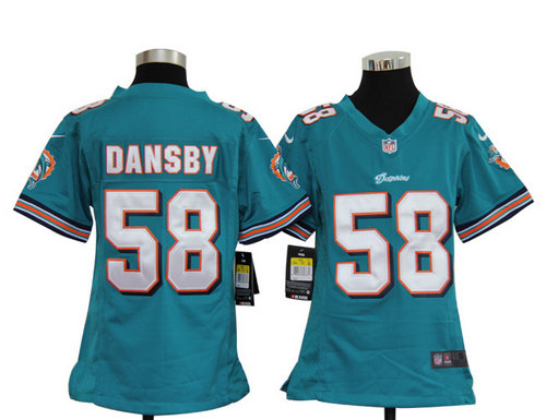 Youth Nike NFL Miami Dolphins 58 Karlos Dansby Green Jerseys
