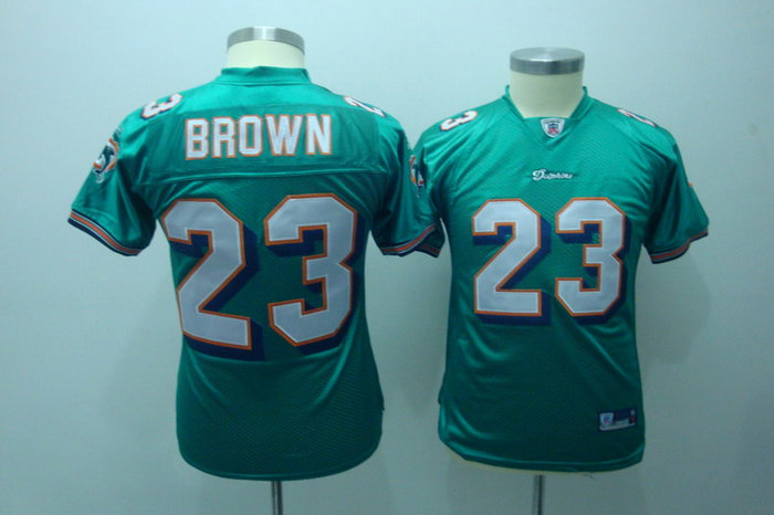 Miami Dolphins #23 Ronnie Brown Green Youth Jerseys