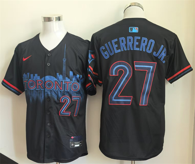 Men's Toronto Blue Jays #27 Vladimir Guerrero Jr. Navy 2024 City Connect Limited Stitched Baseball Jersey Men's Toronto Blue Jays #27 Vladimir Guerrero Jr. Navy 2024 City Connect Limited Stitched Baseball Jersey