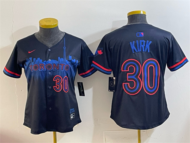 Youth Toronto Blue Jays #30 Alejandro Kirk Navy 2024 City Connect Limited Stitched Baseball Jersey Youth Toronto Blue Jays #30 Alejandro Kirk Navy 2024 City Connect Limited Stitched Baseball Jersey