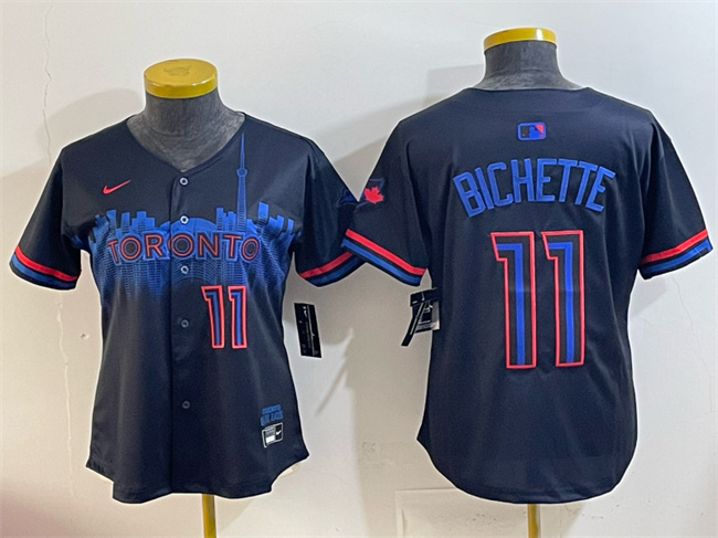 Youth Toronto Blue Jays #11 Bo Bichette Navy 2024 City Connect Limited Stitched Baseball Jersey Youth Toronto Blue Jays #11 Bo Bichette Navy 2024 City Connect Limited Stitched Baseball Jersey