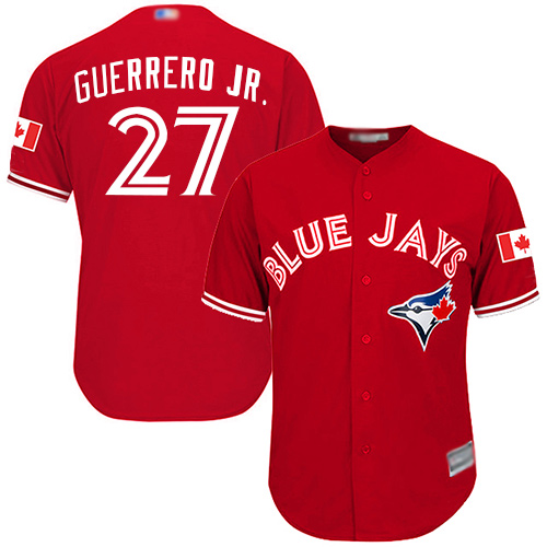 Blue Jays #27 Vladimir Guerrero Jr. Red Cool Base Canada Day Stitched Youth Baseball Jersey Blue Jays #27 Vladimir Guerrero Jr. Red Cool Base Canada Day Stitched Youth Baseball Jersey