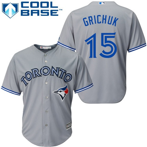 Blue Jays #15 Randal Grichuk Grey Cool Base Stitched Youth Baseball Jersey Blue Jays #15 Randal Grichuk Grey Cool Base Stitched Youth Baseball Jersey