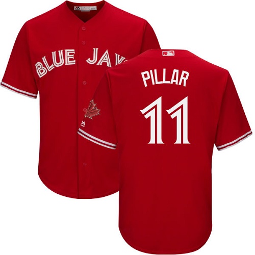 Blue Jays #11 Kevin Pillar Red Cool Base Canada Day Stitched Youth MLB Jersey Blue Jays #11 Kevin Pillar Red Cool Base Canada Day Stitched Youth MLB Jersey