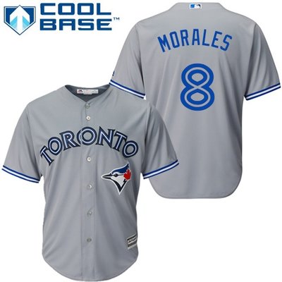 Blue Jays #8 Kendrys Morales Grey Cool Base Stitched Youth MLB Jersey Blue Jays #8 Kendrys Morales Grey Cool Base Stitched Youth MLB Jersey