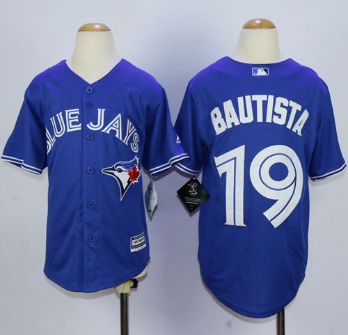 Blue Jays #19 Jose Bautista Blue New Cool Base Stitched Youth MLB Jersey Blue Jays #19 Jose Bautista Blue New Cool Base Stitched Youth MLB Jersey