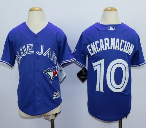 Blue Jays #10 Edwin Encarnacion Blue Cool Base Stitched Youth MLB Jersey Blue Jays #10 Edwin Encarnacion Blue Cool Base Stitched Youth MLB Jersey