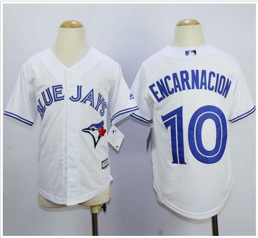 Youth Blue Jays #10 Edwin Encarnacion White Cool Base Stitched MLB Jersey Youth Blue Jays #10 Edwin Encarnacion White Cool Base Stitched MLB Jersey