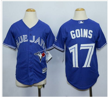 Youth Blue Jays #17 Ryan Goins Blue Cool Base Stitched MLB Jersey Youth Blue Jays #17 Ryan Goins Blue Cool Base Stitched MLB Jersey