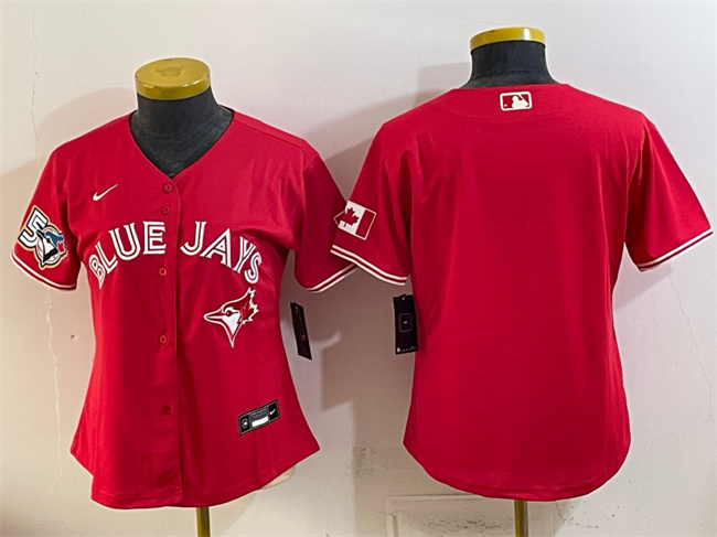 Youth Toronto Blue Jays Blank Red 50 Seasons Patch Stitched Baseball Jersey Youth Toronto Blue Jays Blank Red 50 Seasons Patch Stitched Baseball Jersey