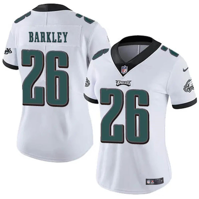 Women's Philadelphia Eagles #26 Saquon Barkley White Vapor Untouchable Limited Stitched Football Jersey(Run Small) Women's Philadelphia Eagles #26 Saquon Barkley White Vapor Untouchable Limited Stitched Football Jersey(Run Small)