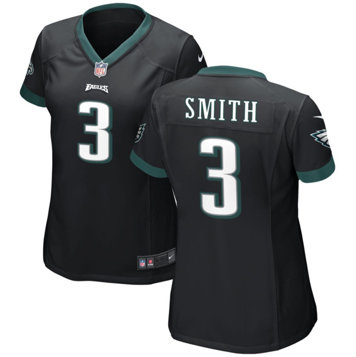 Women's Philadelphia Eagles #3 Nolan Smith Black 2023 Draft Stitched Football Jersey(Run Small) Women's Philadelphia Eagles #3 Nolan Smith Black 2023 Draft Stitched Football Jersey(Run Small)