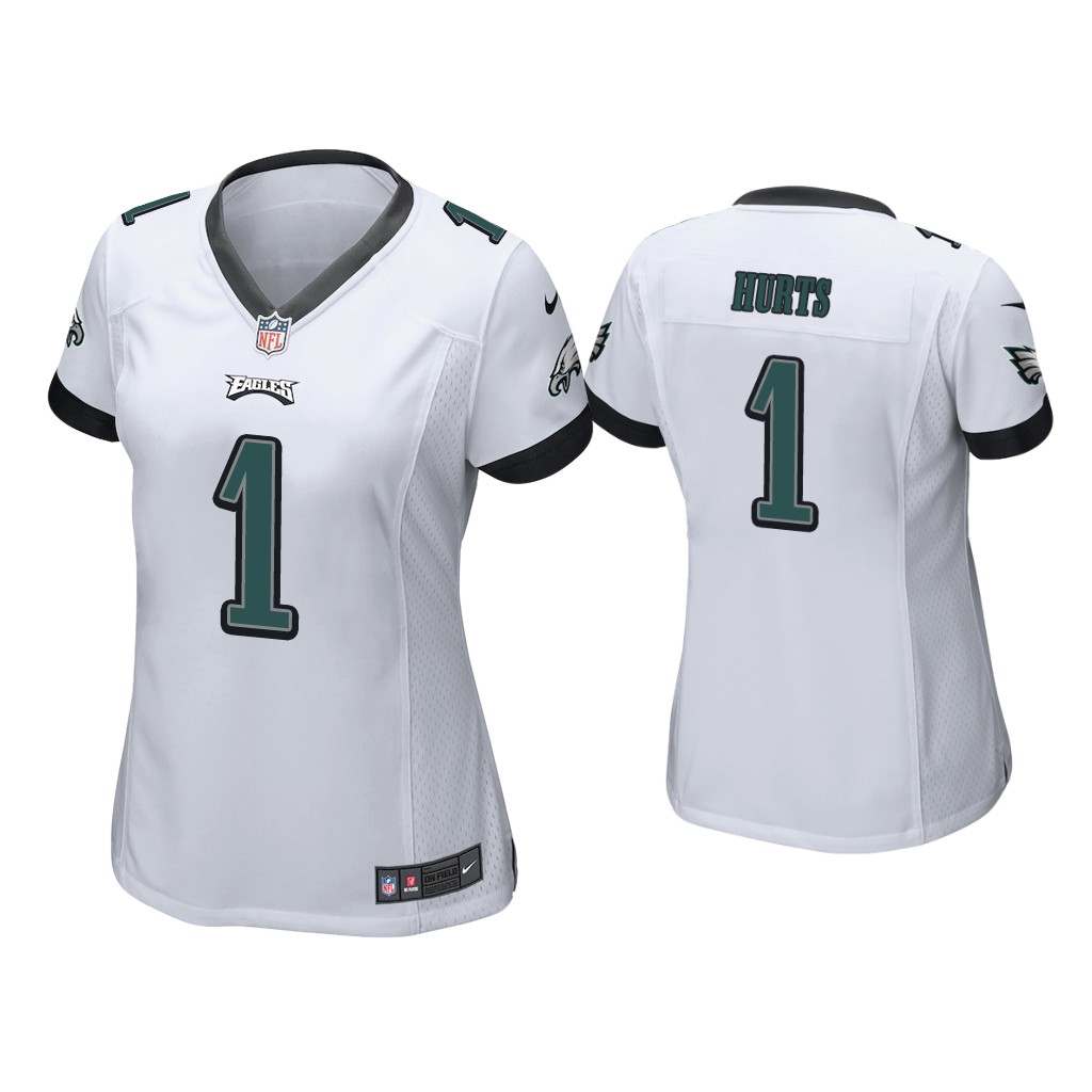 Women #1 Jalen Hurts Eagles Jersey White Jersey Women #1 Jalen Hurts Eagles Jersey White Jersey