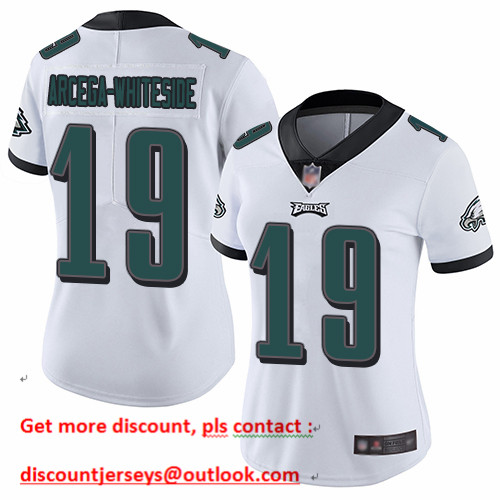Eagles #19 JJ Arcega-Whiteside White Women's Stitched Football Vapor Untouchable Limited Jersey