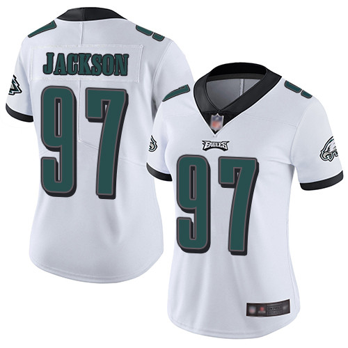 Eagles #97 Malik Jackson White Women's Stitched Football Vapor Untouchable Limited Jersey Eagles #97 Malik Jackson White Women's Stitched Football Vapor Untouchable Limited Jersey