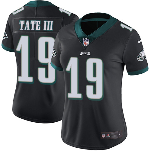 Nike Eagles #19 Golden Tate III Black Alternate Women's Stitched NFL Vapor Untouchable Limited Jersey