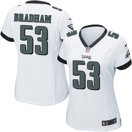 Nike Eagles #53 Nigel Bradham White Women Game Jersey Nike Eagles #53 Nigel Bradham White Women Game Jersey