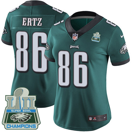 Nike Eagles #86 Zach Ertz Midnight Green Team Color Super Bowl LII Champions Women's Stitched NFL Vapor Untouchable Limited Jersey Nike Eagles #86 Zach Ertz Midnight Green Team Color Super Bowl LII Champions Women's Stitched NFL Vapor Untouchable Limited Jersey