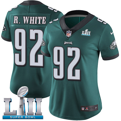 Nike Eagles #92 Reggie White Midnight Green Team Color Super Bowl LII Women's Stitched NFL Vapor Untouchable Limited Jersey Nike Eagles #92 Reggie White Midnight Green Team Color Super Bowl LII Women's Stitched NFL Vapor Untouchable Limited Jersey