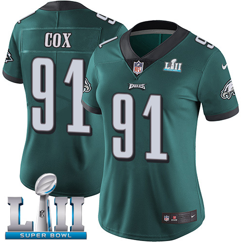 Nike Eagles #91 Fletcher Cox Midnight Green Team Color Super Bowl LII Women's Stitched NFL Vapor Untouchable Limited Jersey Nike Eagles #91 Fletcher Cox Midnight Green Team Color Super Bowl LII Women's Stitched NFL Vapor Untouchable Limited Jersey
