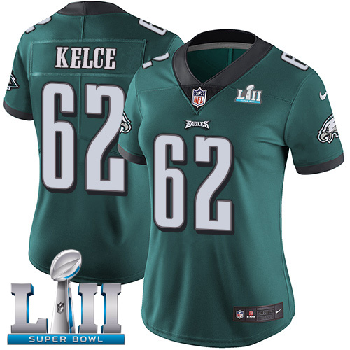 Nike Eagles #62 Jason Kelce Midnight Green Team Color Super Bowl LII Women's Stitched NFL Vapor Untouchable Limited Jersey Nike Eagles #62 Jason Kelce Midnight Green Team Color Super Bowl LII Women's Stitched NFL Vapor Untouchable Limited Jersey