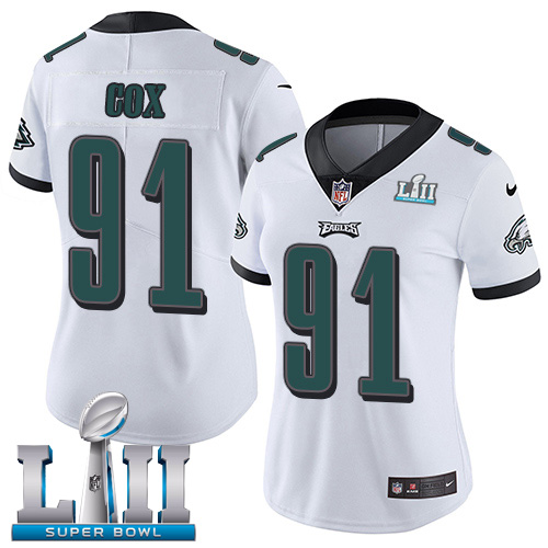 Nike Eagles #91 Fletcher Cox White Super Bowl LII Women's Stitched NFL Vapor Untouchable Limited Jersey Nike Eagles #91 Fletcher Cox White Super Bowl LII Women's Stitched NFL Vapor Untouchable Limited Jersey