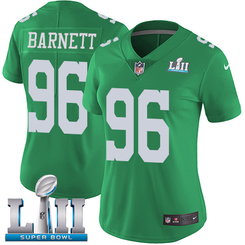Nike Eagles #96 Derek Barnett Green Super Bowl LII Women's Stitched NFL Limited Rush Jersey Nike Eagles #96 Derek Barnett Green Super Bowl LII Women's Stitched NFL Limited Rush Jersey