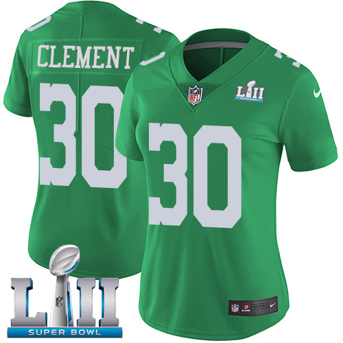 Nike Eagles #30 Corey Clement Green Super Bowl LII Women's Stitched NFL Limited Rush Jersey Nike Eagles #30 Corey Clement Green Super Bowl LII Women's Stitched NFL Limited Rush Jersey