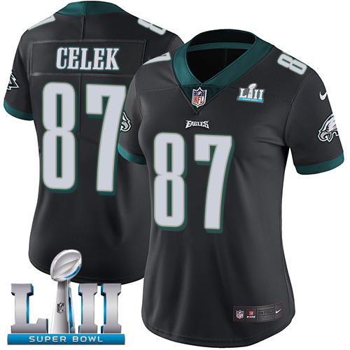 Nike Eagles #87 Brent Celek Black Alternate Super Bowl LII Women's Stitched NFL Vapor Untouchable Limited Jersey Nike Eagles #87 Brent Celek Black Alternate Super Bowl LII Women's Stitched NFL Vapor Untouchable Limited Jersey