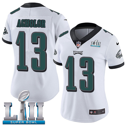 Nike Eagles #13 Nelson Agholor White Super Bowl LII Women's Stitched NFL Vapor Untouchable Limited Jersey Nike Eagles #13 Nelson Agholor White Super Bowl LII Women's Stitched NFL Vapor Untouchable Limited Jersey