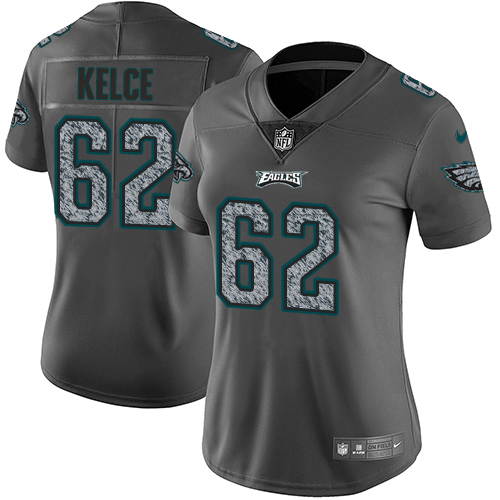 Nike Eagles #62 Jason Kelce Gray Static Women's NFL Vapor Untouchable Game Jersey Nike Eagles #62 Jason Kelce Gray Static Women's NFL Vapor Untouchable Game Jersey