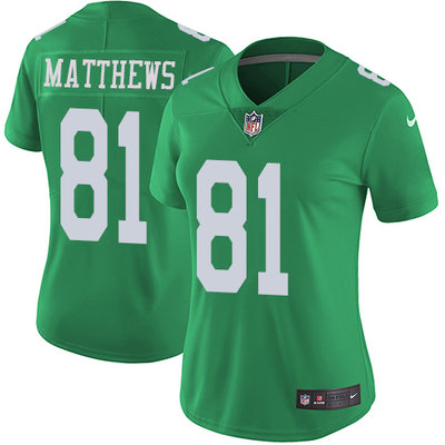 Nike Eagles #81 Jordan Matthews Green Women's Stitched NFL Limited Rush Jersey Nike Eagles #81 Jordan Matthews Green Women's Stitched NFL Limited Rush Jersey
