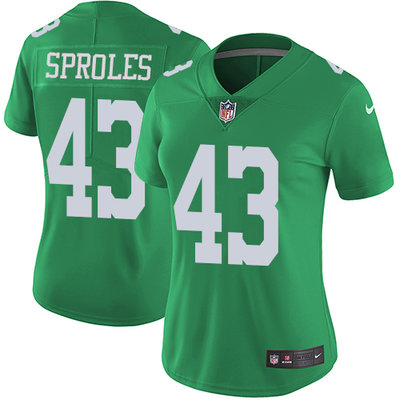 Nike Eagles #43 Darren Sproles Green Women's Stitched NFL Limited Rush Jersey Nike Eagles #43 Darren Sproles Green Women's Stitched NFL Limited Rush Jersey