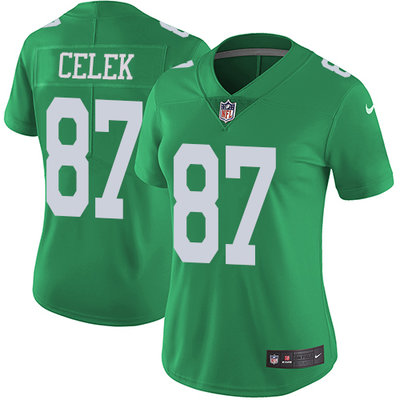 Nike Eagles #87 Brent Celek Green Women's Stitched NFL Limited Rush Jersey Nike Eagles #87 Brent Celek Green Women's Stitched NFL Limited Rush Jersey