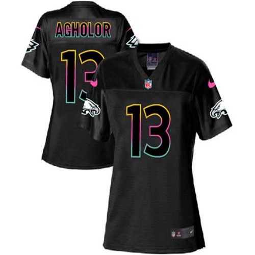Nike Eagles #13 Nelson Agholor Black Women's NFL Fashion Game Jersey Nike Eagles #13 Nelson Agholor Black Women's NFL Fashion Game Jersey