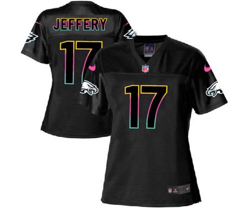 Nike Eagles #17 Alshon Jeffery Black Women's NFL Fashion Game Jersey Nike Eagles #17 Alshon Jeffery Black Women's NFL Fashion Game Jersey